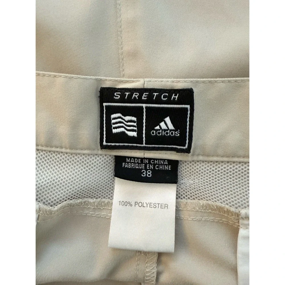 Lot 2 Adidas Golf Bermudas Shorts Men Size 38‎ Tan and Khaki Pockets 9.5